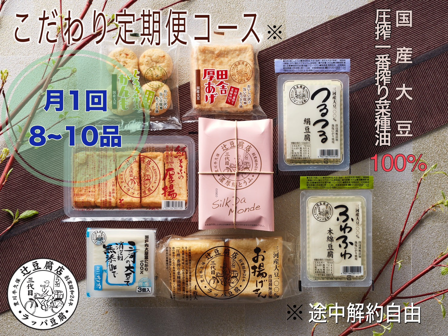 【月1回定期便】こだわりお豆腐定期便【途中解約自由・送料無料※】初回プレゼント付き！